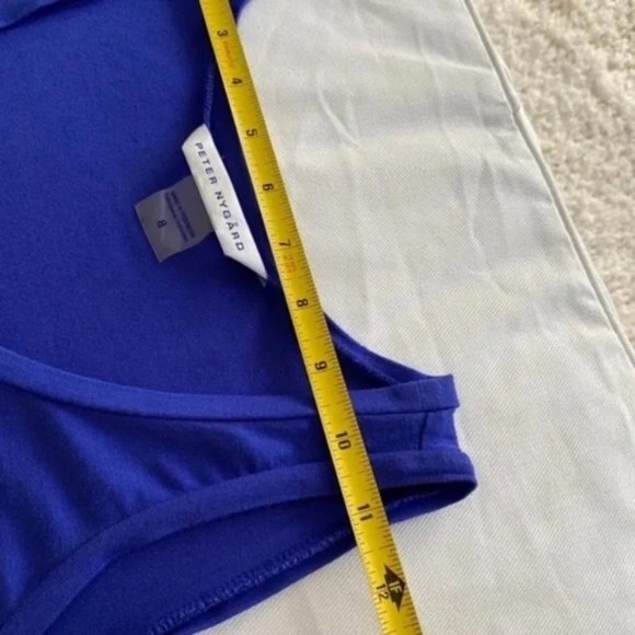 Peter Nygard Women's Two-Tone High Low Sleeveless Dress. Blue/Black. Size 8. - Picture 12 of 12